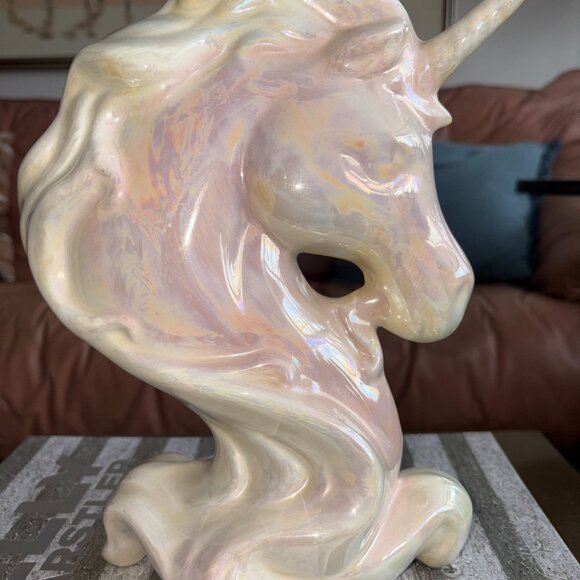 Vintage 80s Unicorn Ceramic Sculpture - Picture 2 of 9